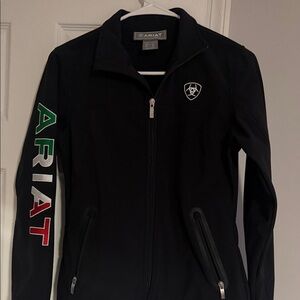 Ariat Black Jacket with Colorful Sleeve Letters